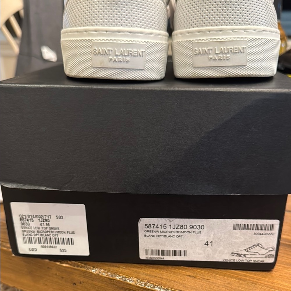 Saint Laurent White Men's Sneakers size 41- worn only once! - Picture 3 of 10